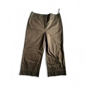 Anne Klein stretch women’s cropped wide leg brown pants Sz 10